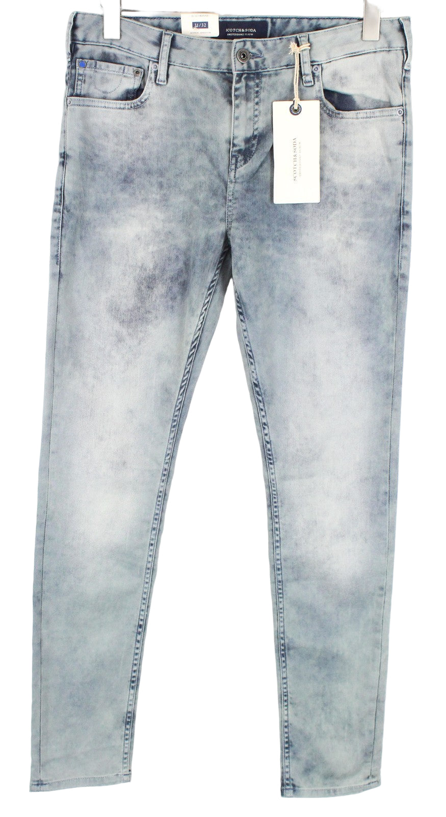 SCOTCH & SODA Skim Mens Jeans W31/L32 Washed Blue Skinny  Cotton Stretch