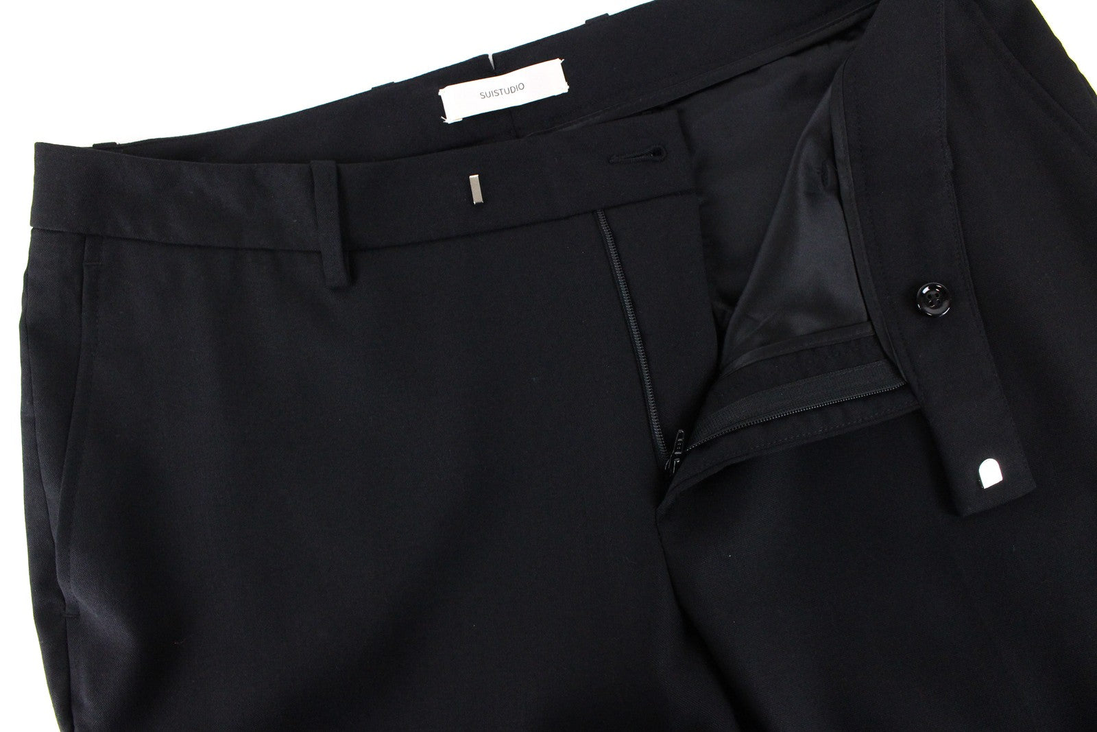 SUISTUDIO Robin Womens Trousers UK10L Black Pleated Wool Dress Dress