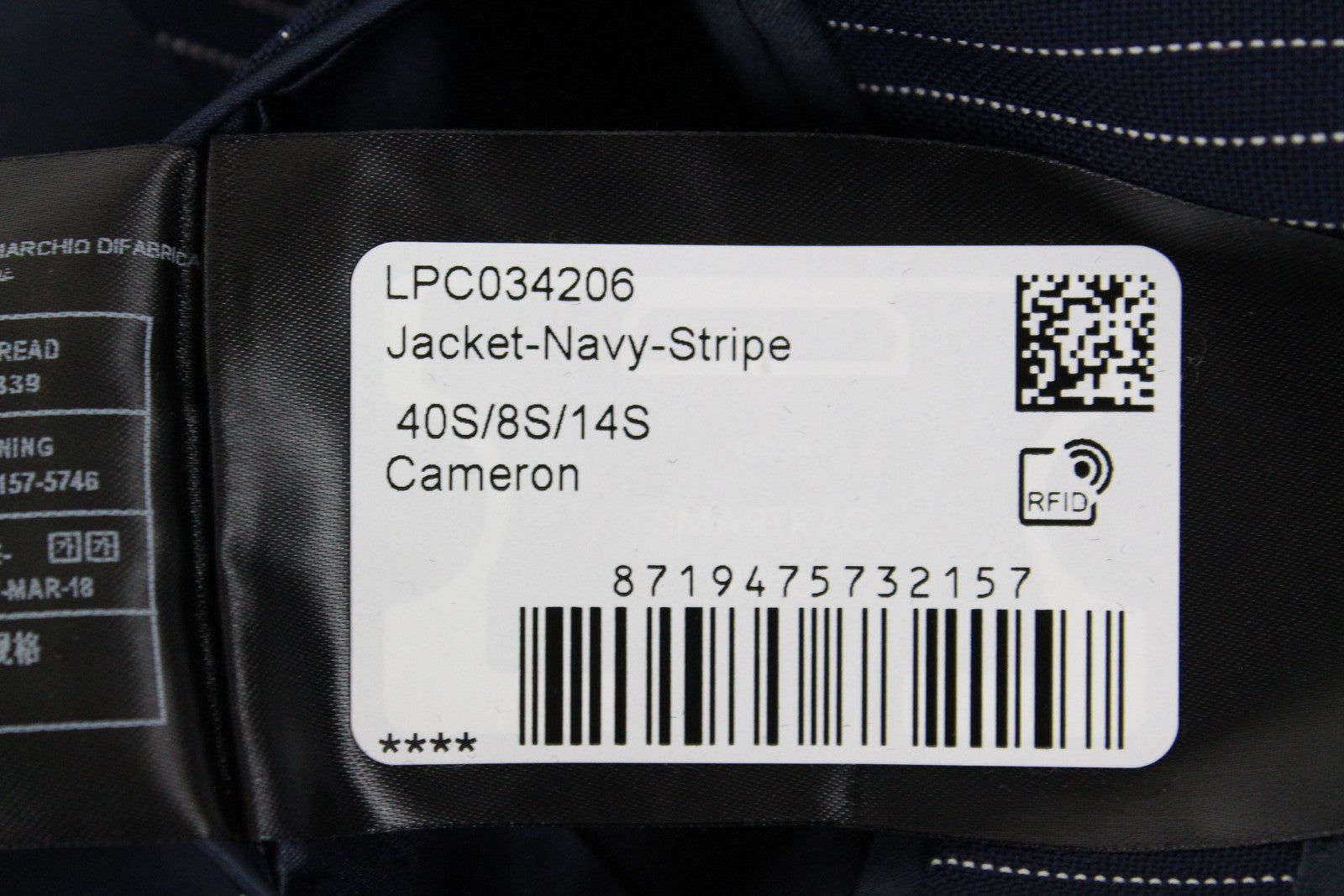 SUISTUDIO Cameron Womens Blazer UK14S Blue Striped Wool Single-Breasted