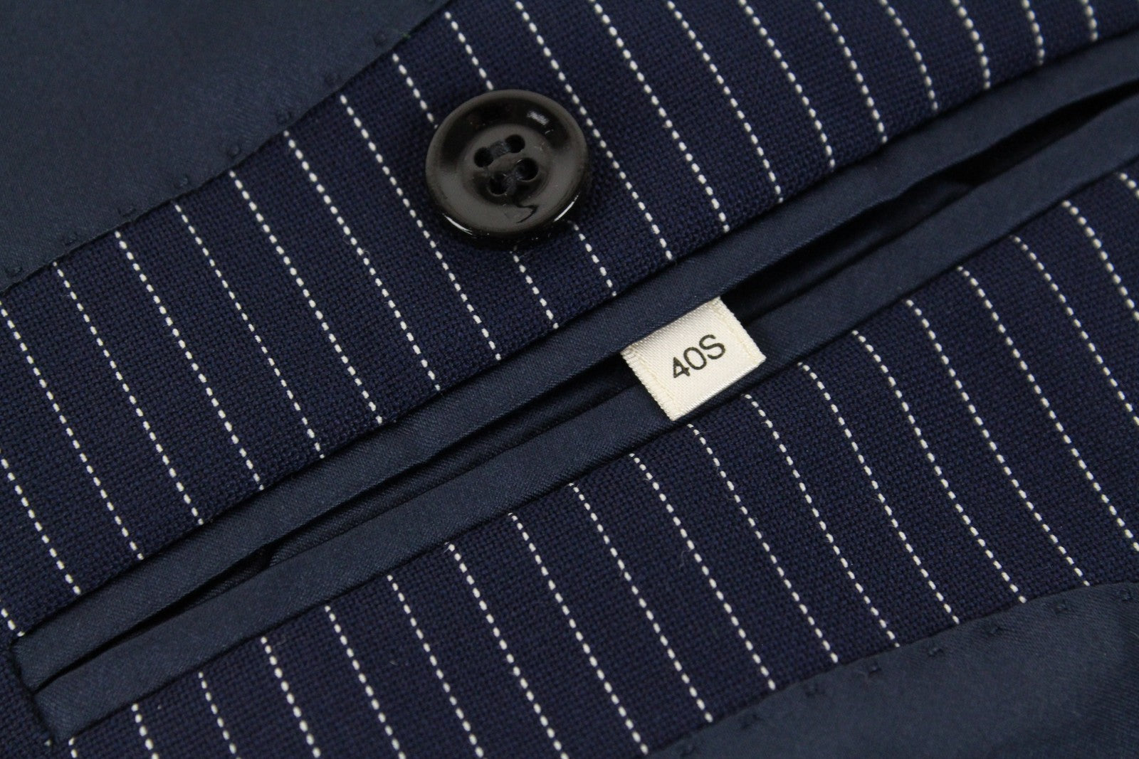 SUISTUDIO Cameron Womens Blazer UK14S Blue Striped Wool Single-Breasted