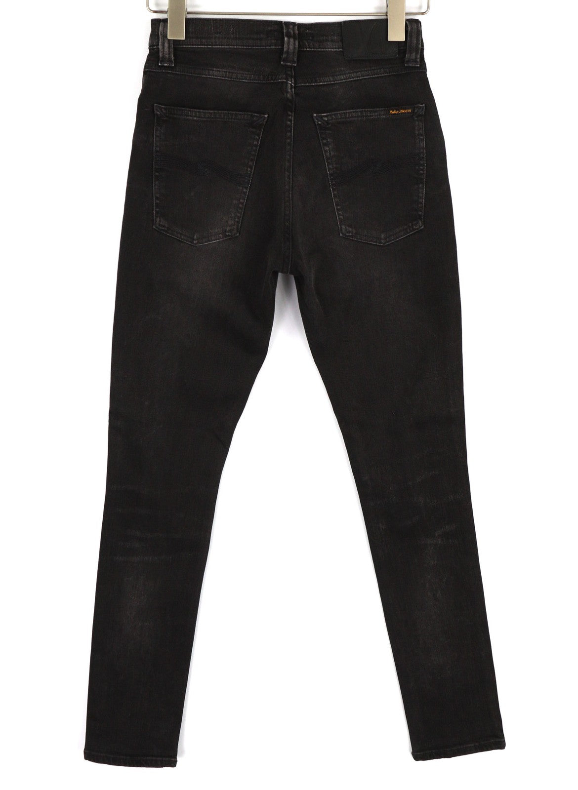 NUDIE Pipe Led Womens Jeans W27/L30 Used Black Organic Cotton Slim  Denim