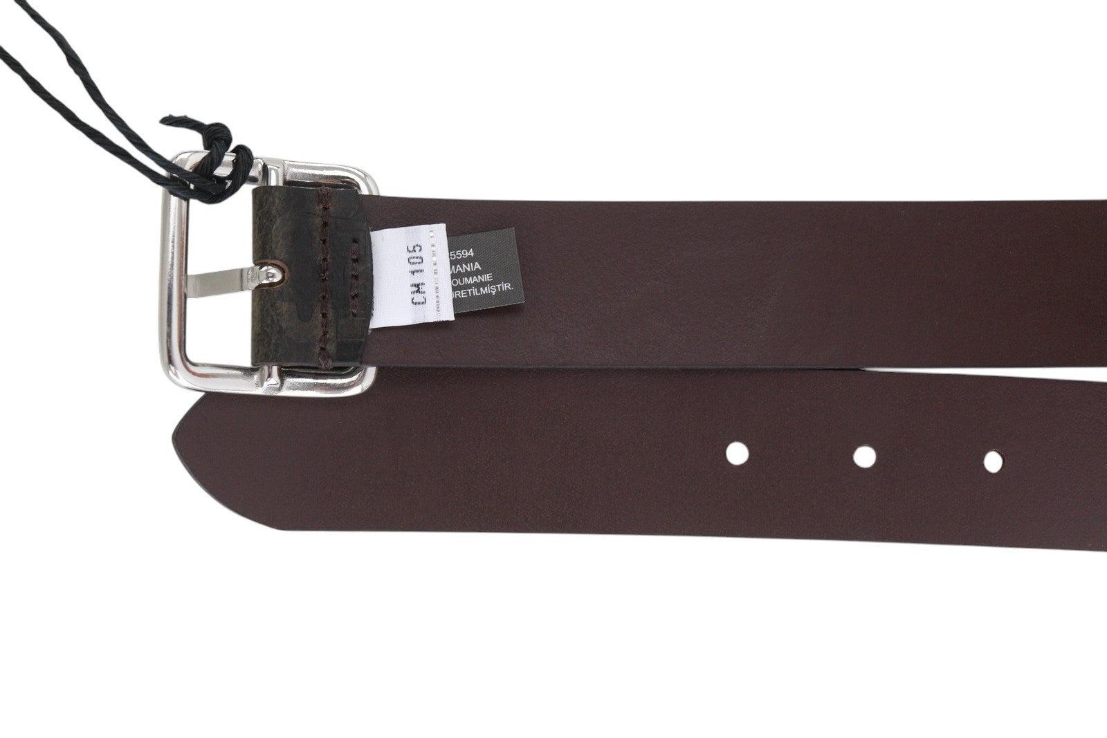 DIESEL B-Billover Men Belt 105CM Brown Leather Printed Silver Tone Buckle Logo