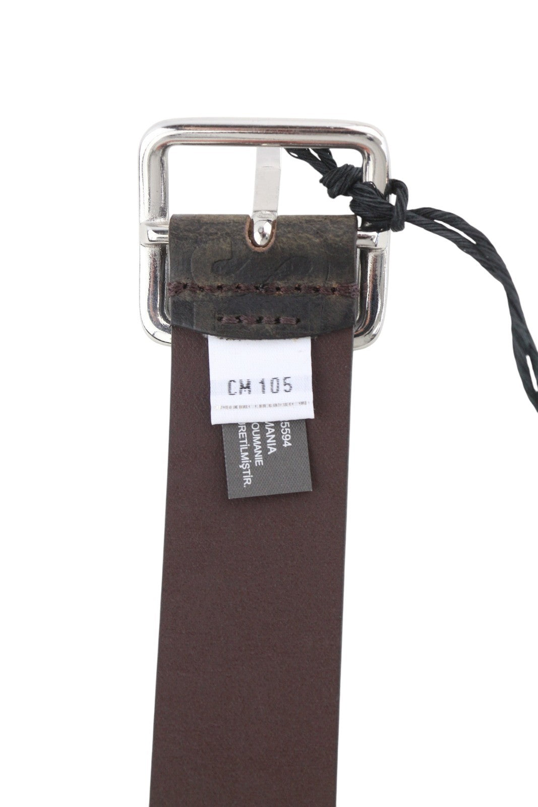 DIESEL B-Billover Men Belt 105CM Brown Leather Printed Silver Tone Buckle Logo