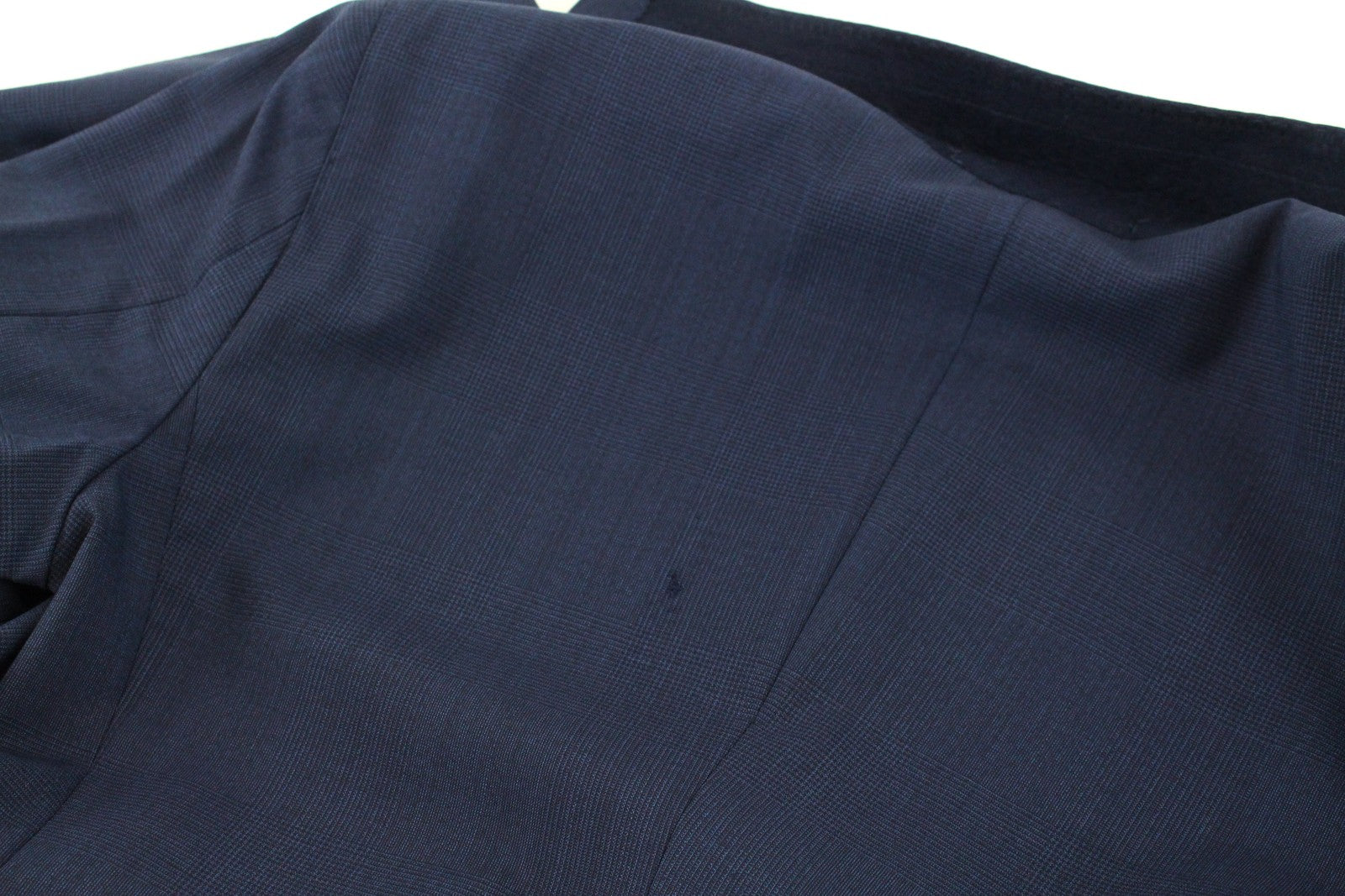 SUISTUDIO Cameron Womens Blazer UK10R Navy Checked Wool Single-Breasted