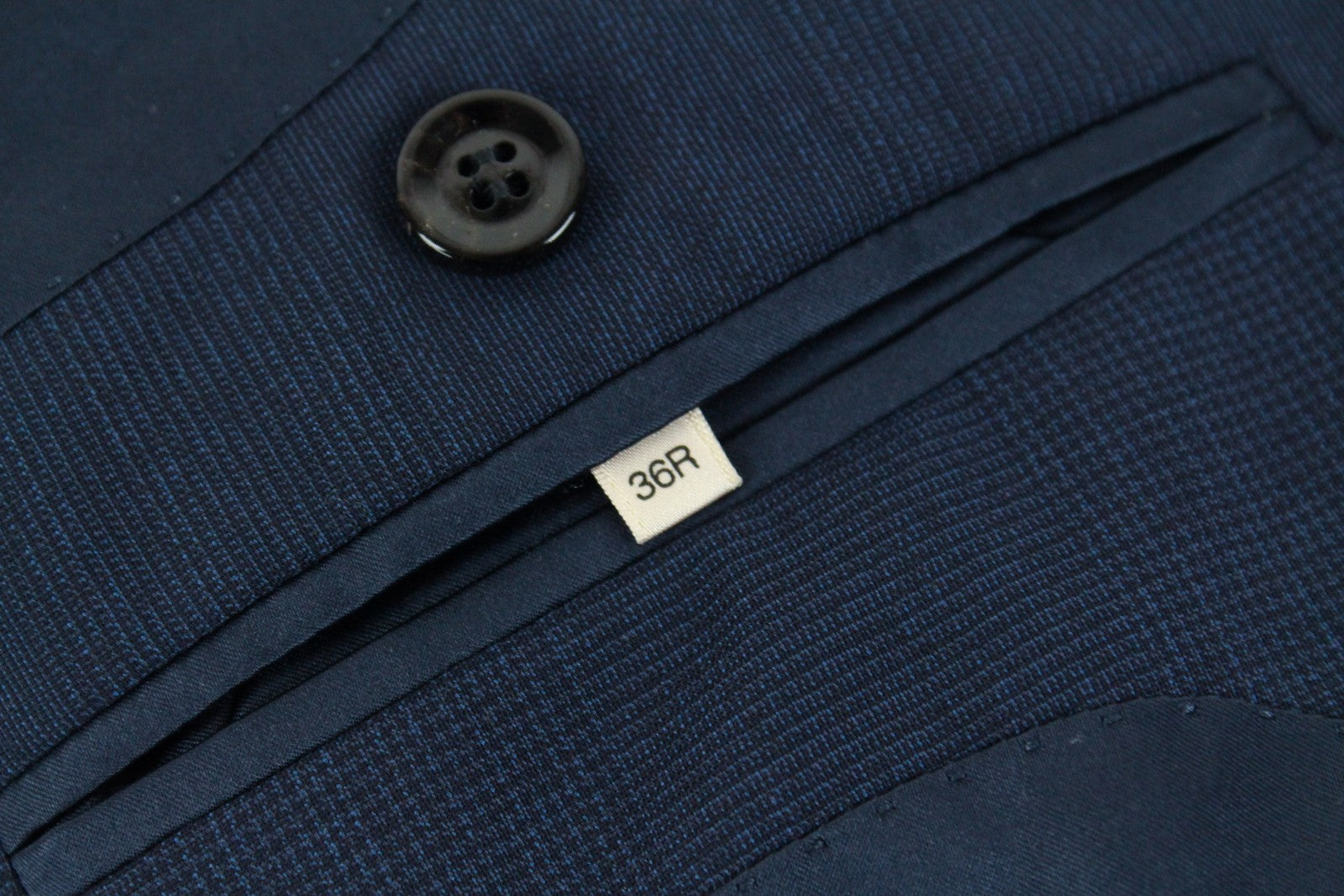 SUISTUDIO Cameron Womens Blazer UK10R Navy Checked Wool Single-Breasted