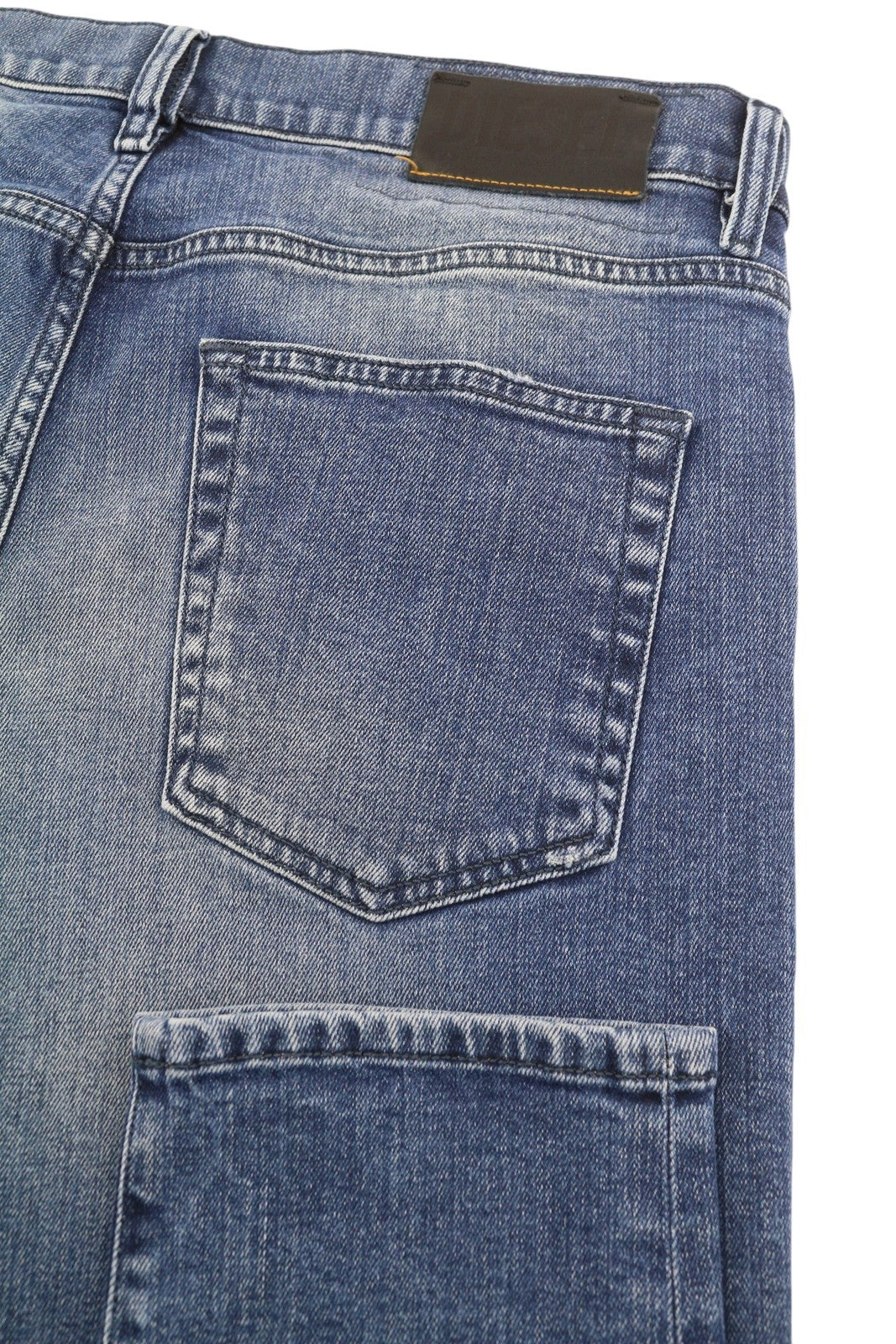 DIESEL D-Strukt 081AQ Men Jeans W33/L32 Tapered Fit Stretch Distress Washed Blue