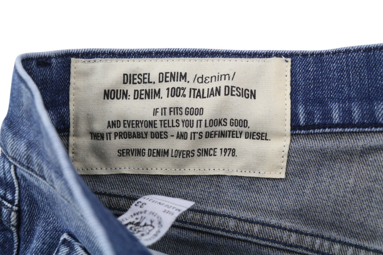 DIESEL D-Strukt 081AQ Men Jeans W33/L32 Tapered Fit Stretch Distress Washed Blue