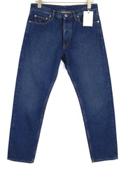 OFF-WHITE ARR Tapered Mens Jeans W31 Dark Blue Buttoned Pockets Washed RRP€650