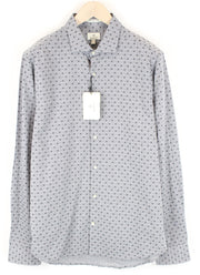 GANT Mens Shirt L Grey Long Sleeve  Cotton Patterned Cutaway Collar