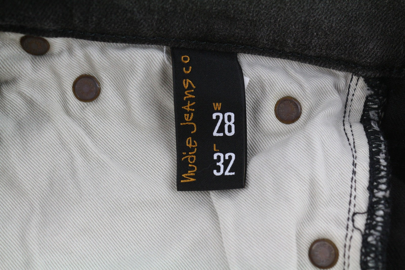 NUDIE Pipe Led Mens Jeans W28/L32 Grey Marble Organic Slim   Washed Effect