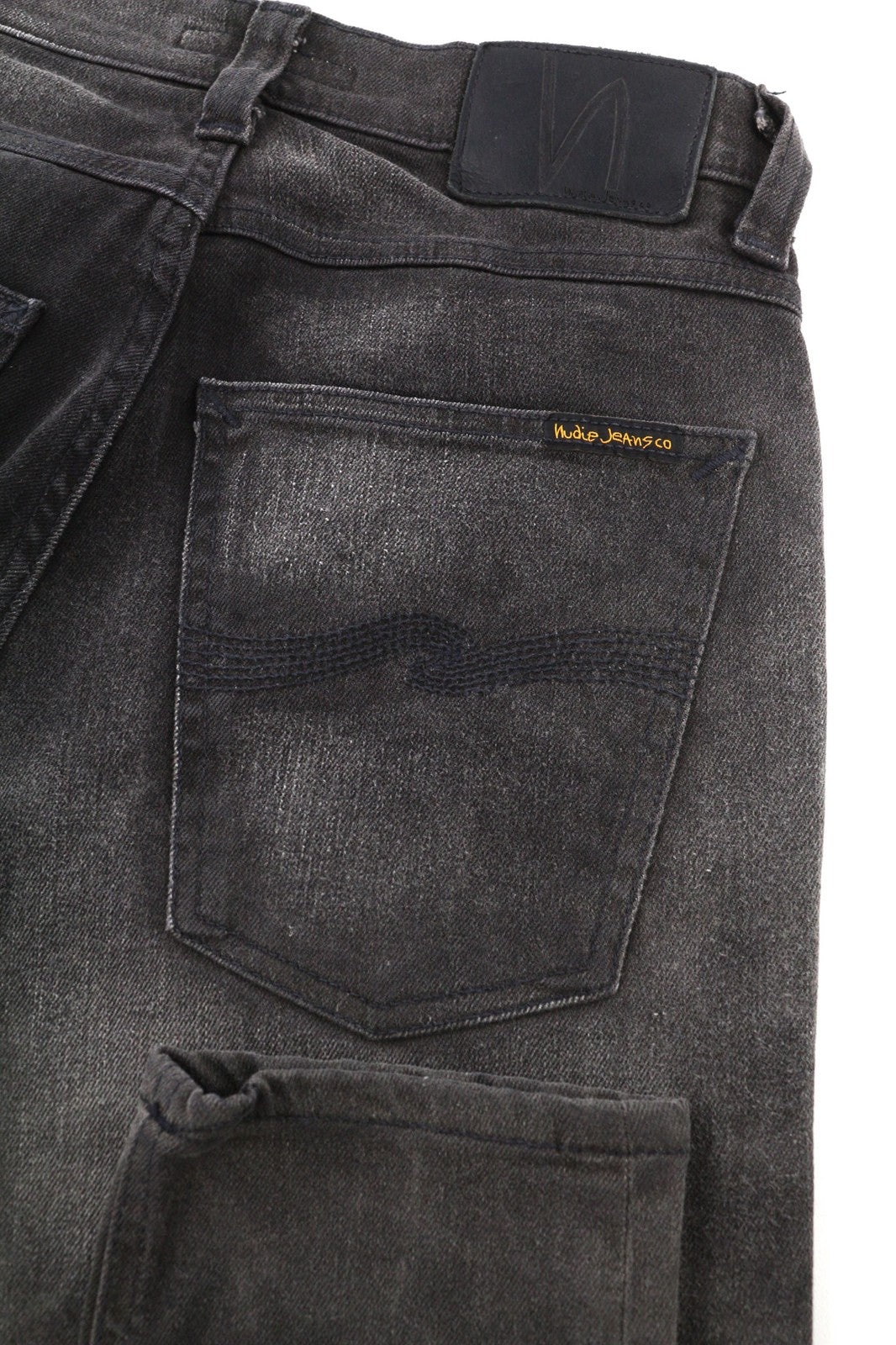 NUDIE Pipe Led Mens Jeans W28/L32 Grey Marble Organic Slim  Washed Effect