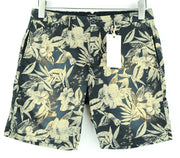 SCOTCH & SODA Ams Couture Shorts W28 Mens Navy Stretchy Flower Pattern Cotton