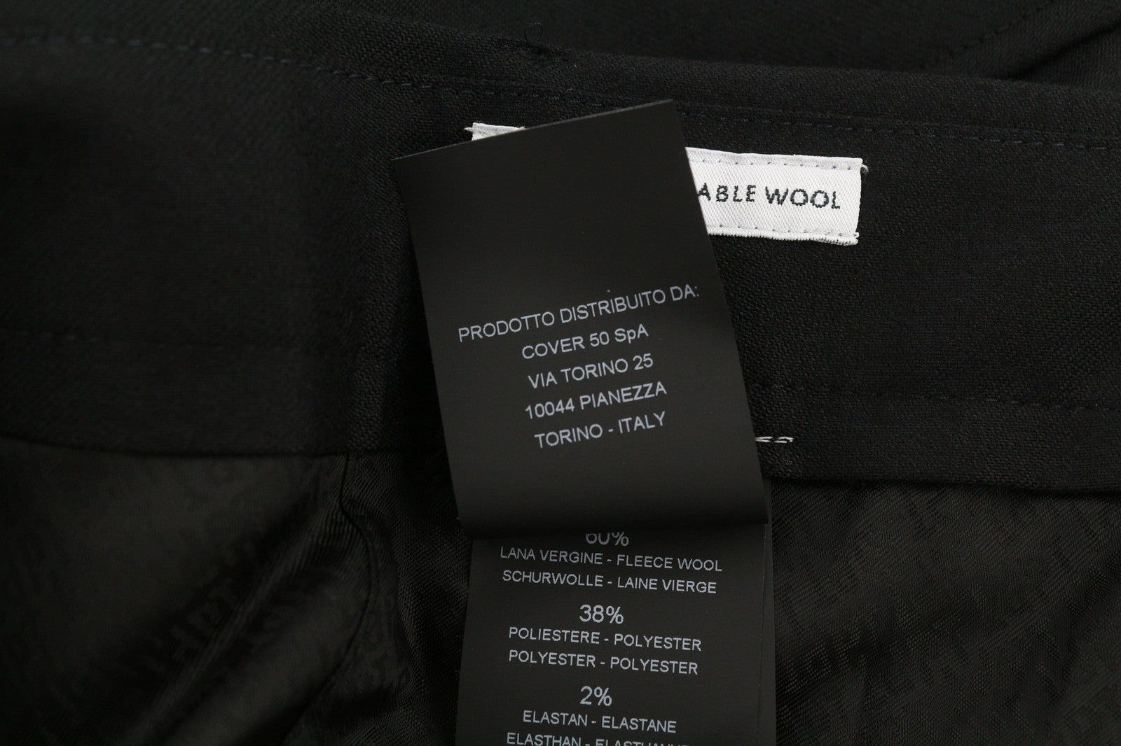 PT TORINO Lamda Mens Trousers 54 Black Fleece Wool Blend Cargo Zipped Pockets