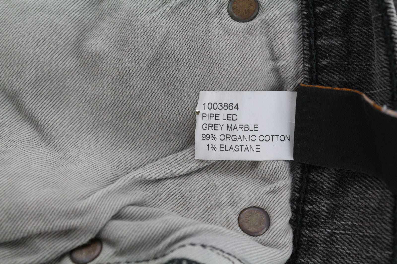 NUDIE Pipe Led Mens Jeans W28/L32 Grey Marble Organic Cotton Slim Washed Denim