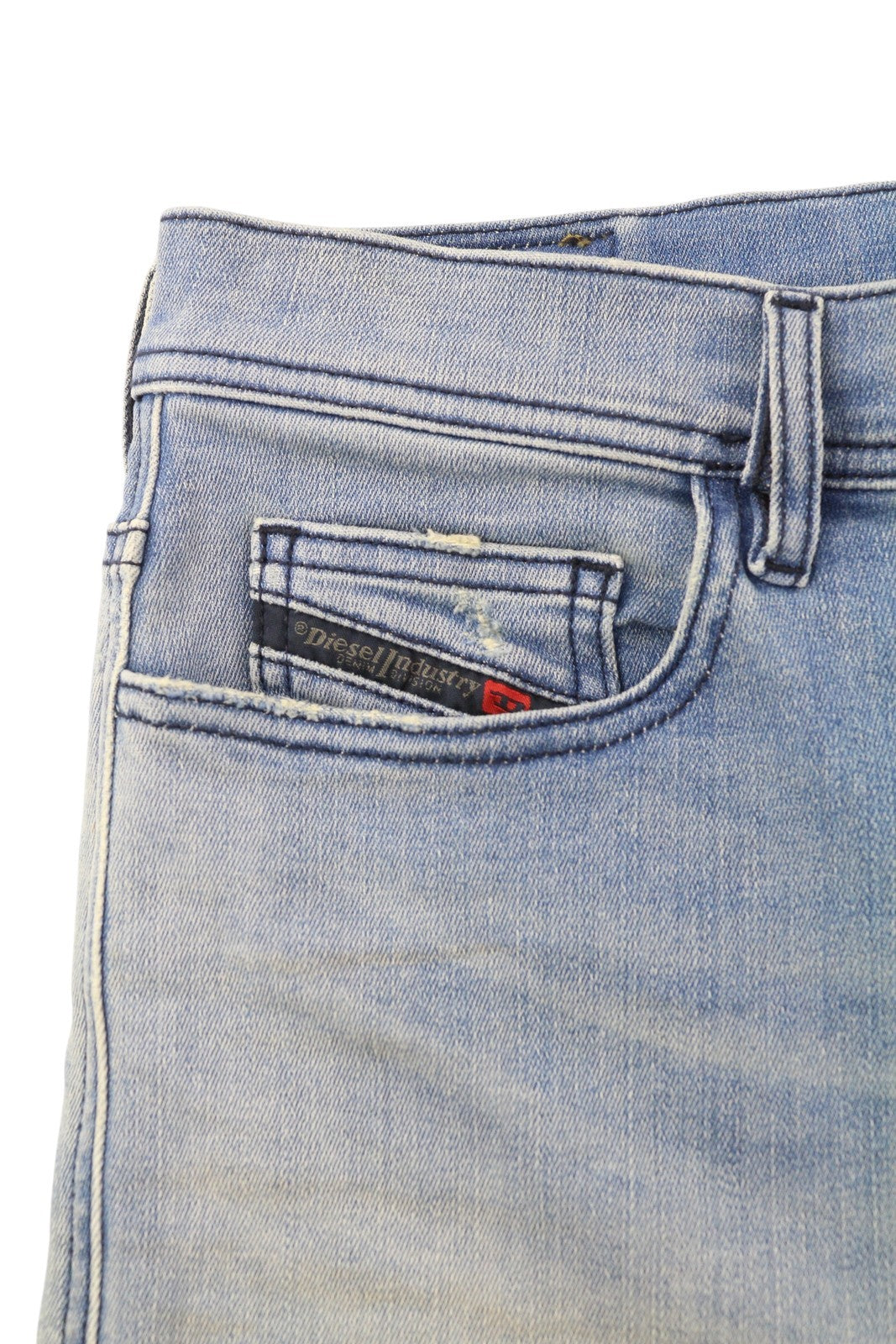 DIESEL Kly-Nr 087AB Men Jeans W32 Denim Washed Blue Jogg Distress Slim Fit Aged