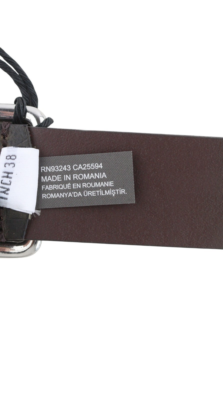 DIESEL B-Billover Men's Belt 95 CM Dark Brown Leather Printed Silver Tone Buckle