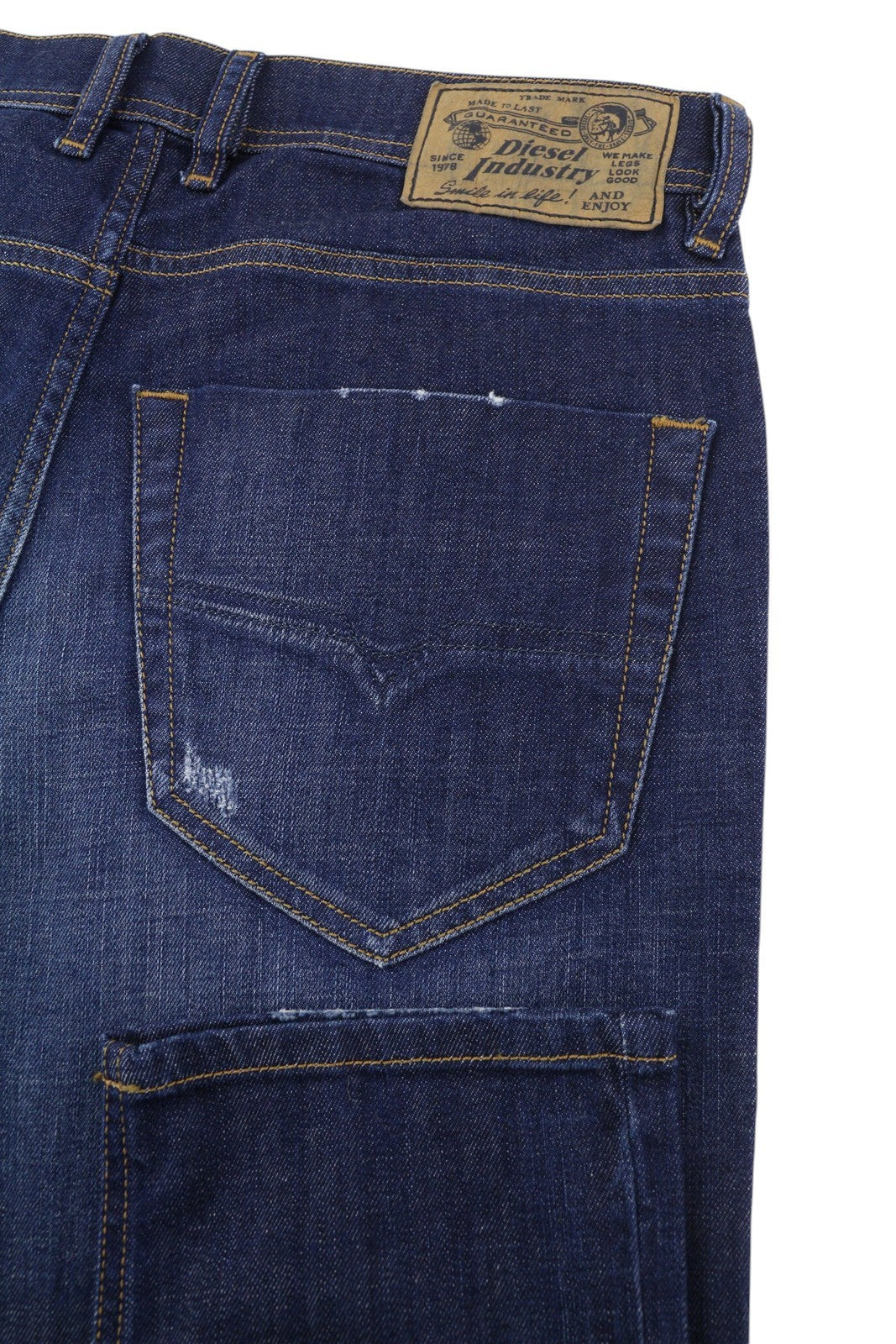 DIESEL Tepphar R7NA8 Men Jeans W28/L30 Slim Carrot Fit Stretch Distress Blue