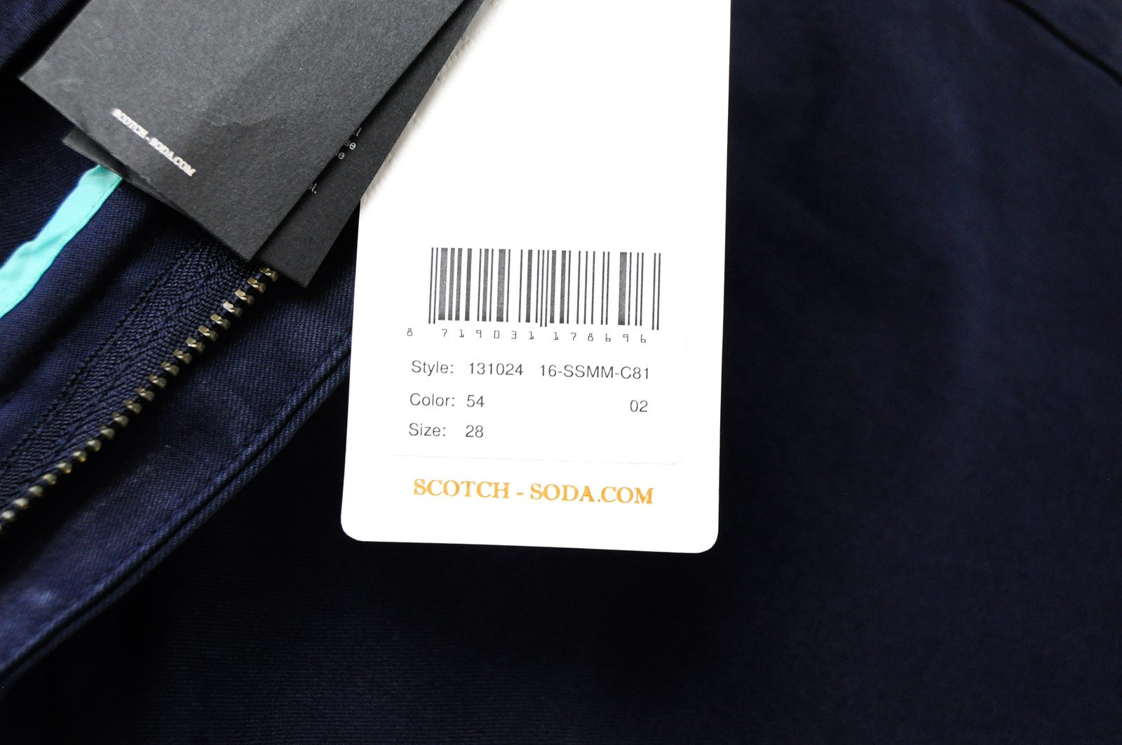 SCOTCH & SODA Ams Couture Shorts W28 Mens Navy Dyed Cotton Stretchy Slit Pocket