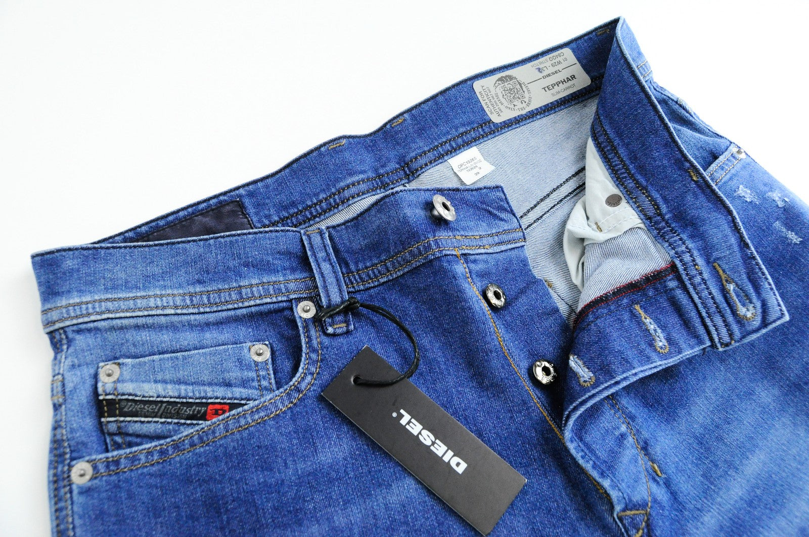 DIESEL Tepphar C84QQ Mens Jeans W29/L30 Slim Carrot  Blue Cotton Stretch