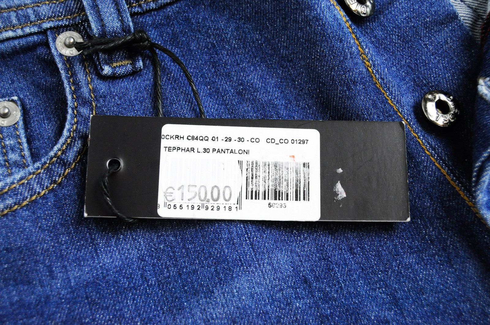 DIESEL Tepphar C84QQ Mens Jeans W29/L30 Slim Carrot  Blue Cotton Stretch