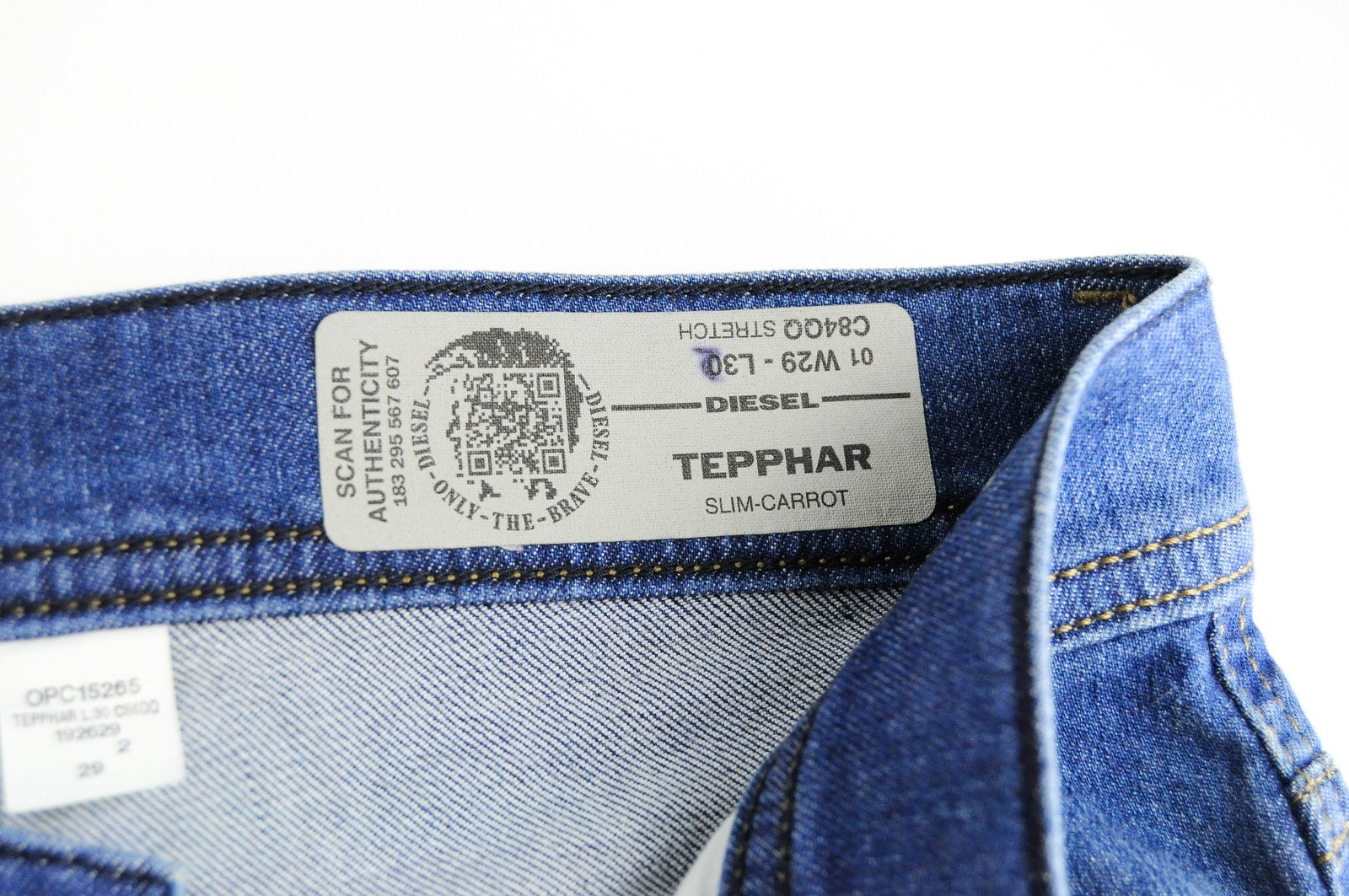 DIESEL Tepphar C84QQ Mens Jeans W29/L30 Slim Carrot  Blue Cotton Stretch