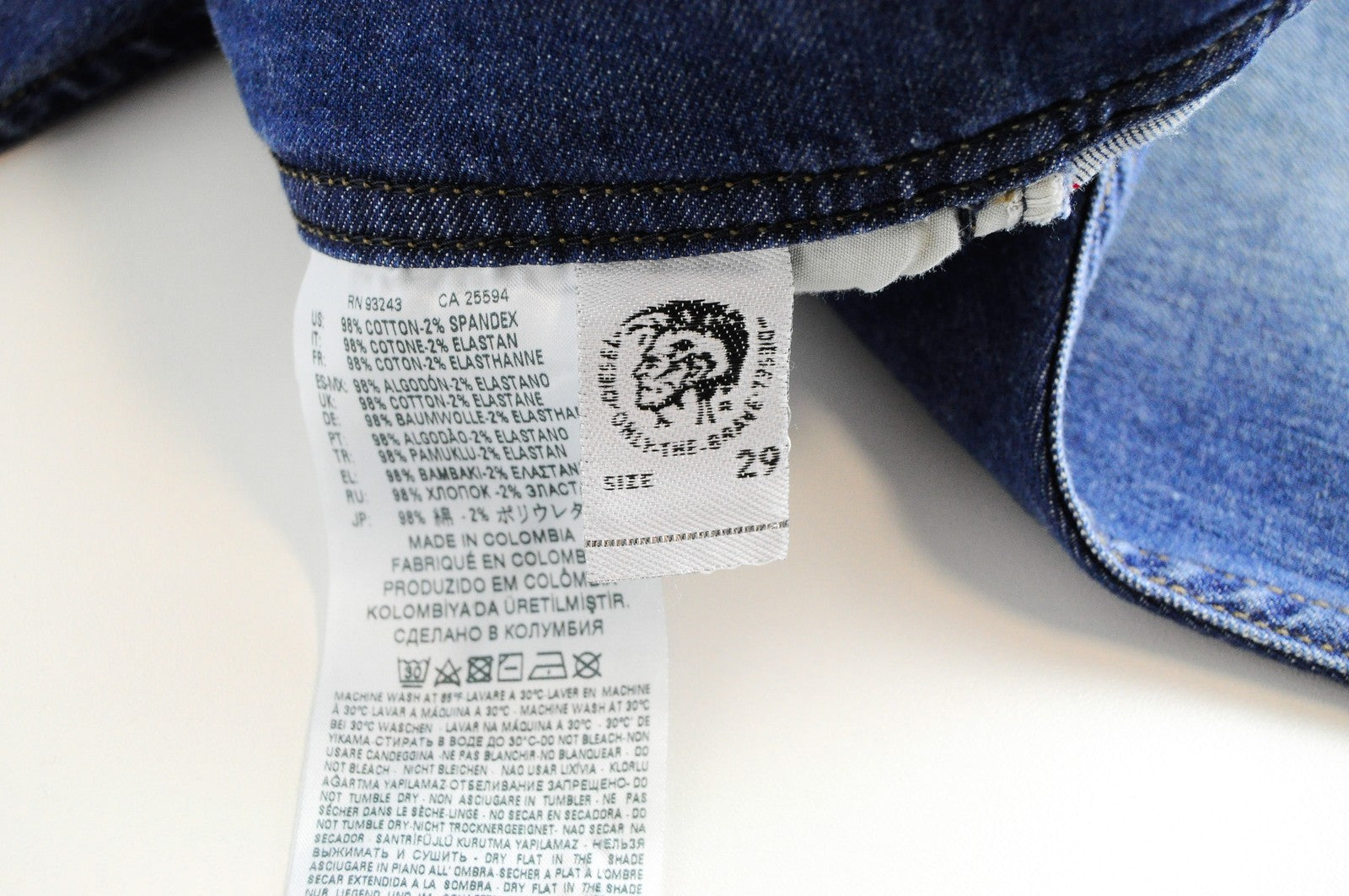 DIESEL Tepphar C84QQ Mens Jeans W29/L30 Slim Carrot  Blue Cotton Stretch