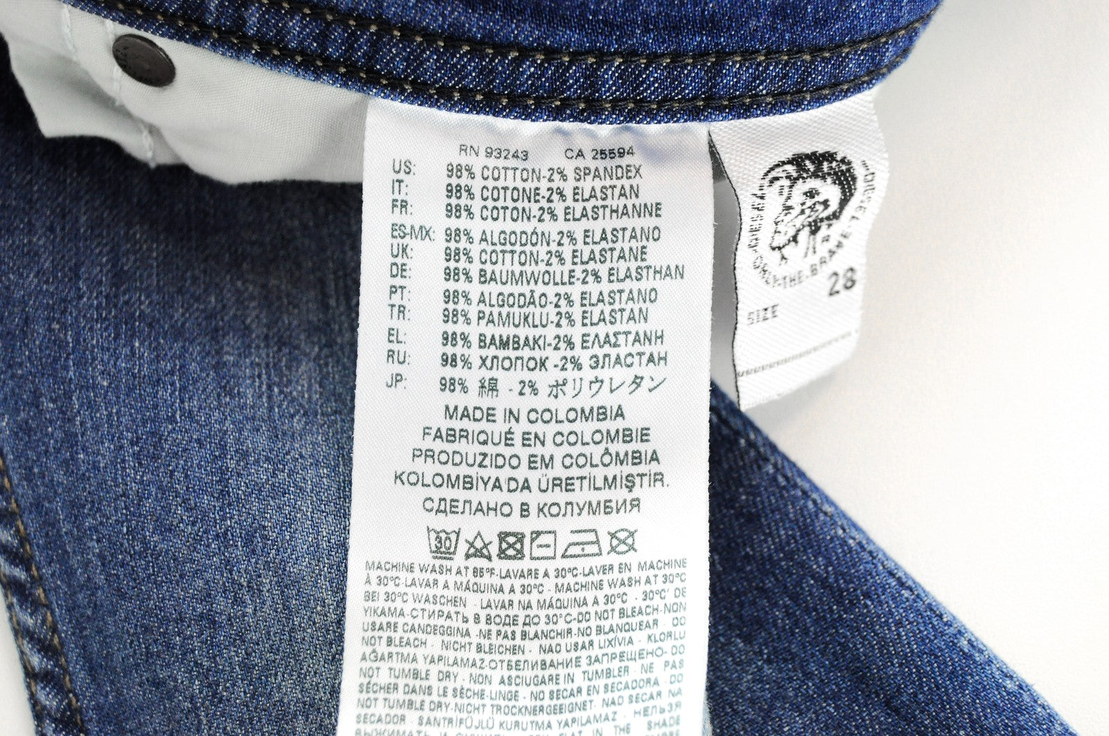 DIESEL Tepphar C84QQ Mens Jeans W29/L30 Slim Carrot  Blue Cotton Stretch