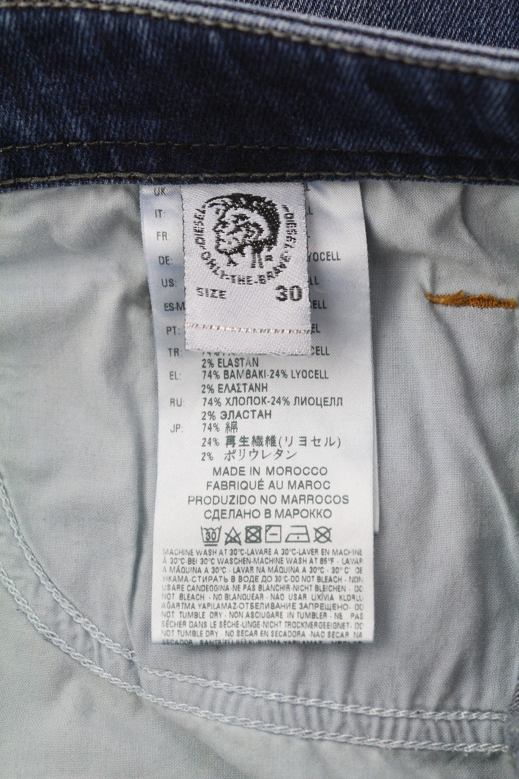 DIESEL Thommer 084BU Men Jeans W30/L30 Denim Washed Blue Slim Skinny Stretch