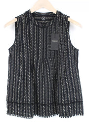 MAISON SCOTCH Women's Top S Cropped Floral Tasselled Hook & Loop Closure Blouse