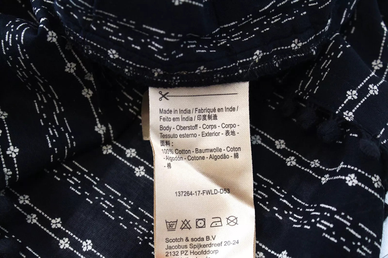 MAISON SCOTCH Women's Top S Cropped Floral Tasselled Hook & Loop Closure Blouse