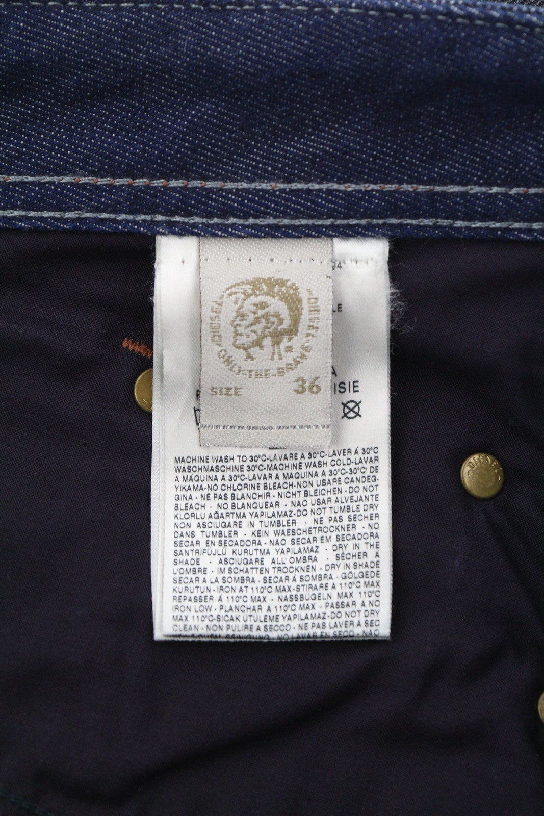 DIESEL Darron 0880F Men Jeans W36/L32 Dark Blue Regular Slim Tapered Distress