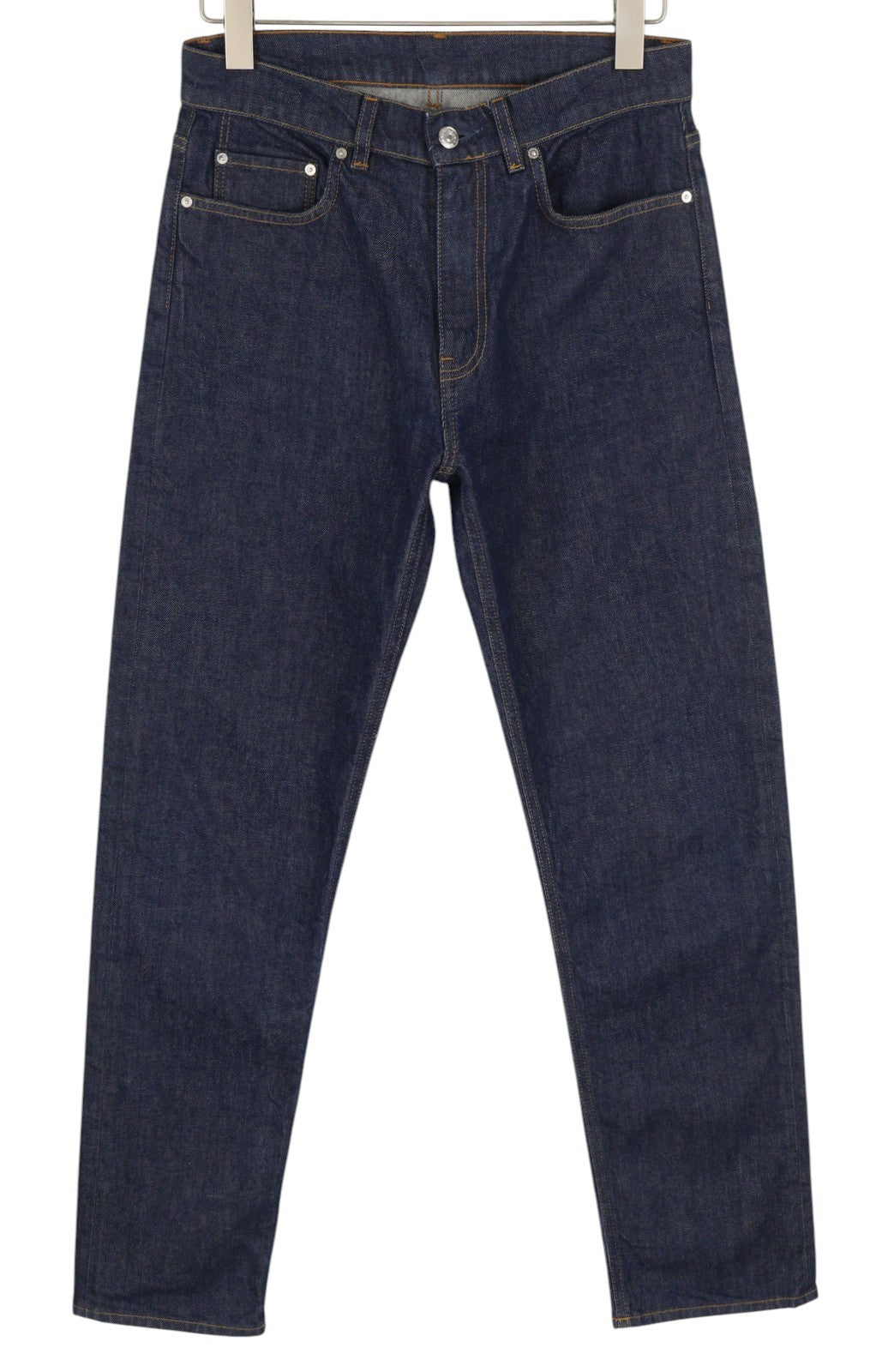 ACNE STUDIOS Men Jeans W30/L32 Denim Dark Blue Slim Skull Print Zip Fly