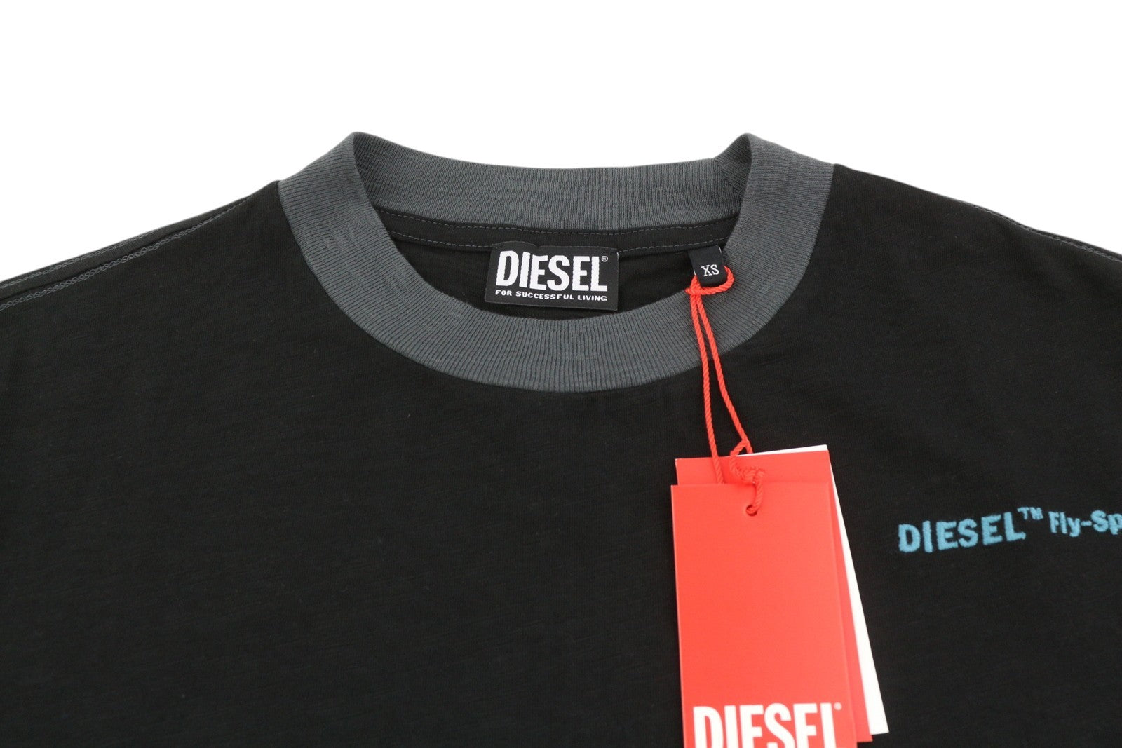 DIESEL T-Justle-LS-E9 Mens T-Shirt XS Black Long Sleeve Crew Neck  RRP€135
