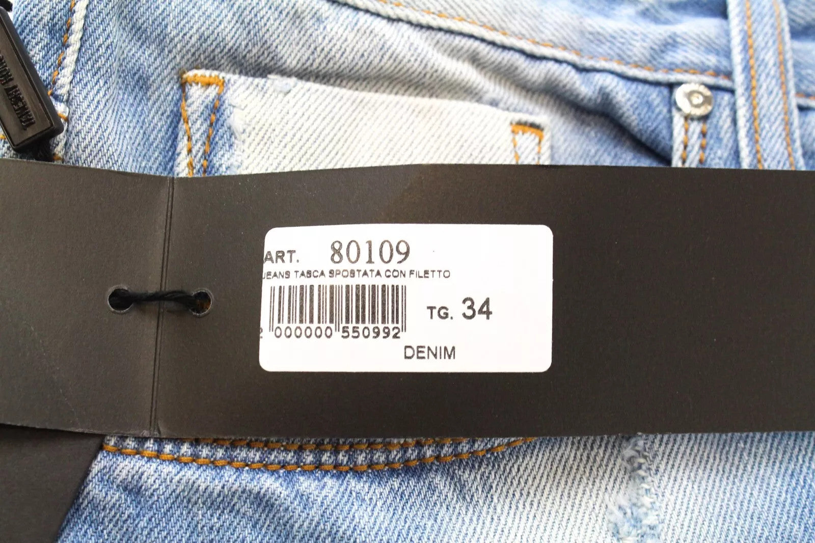 TAKESHY KUROSAWA vyriški džinsai W34 Slim su sagomis, sendinto džinso imitacija 