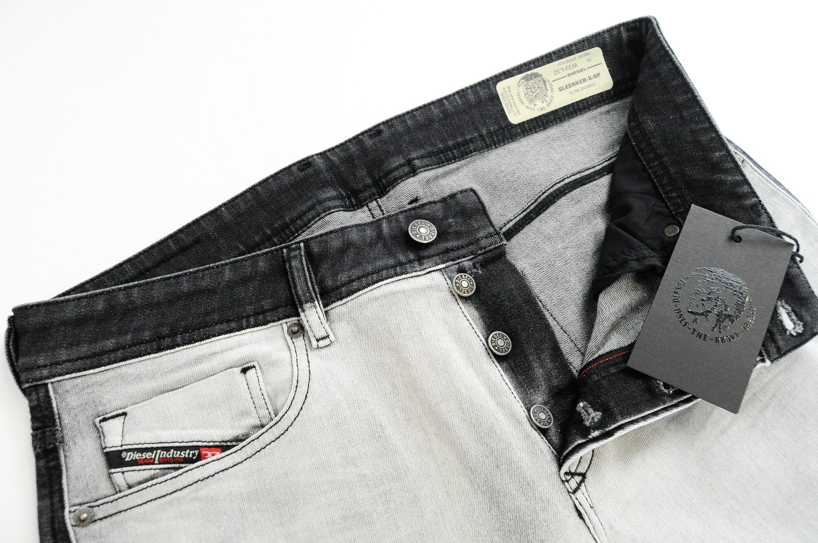 DIESEL Sleenker-X-SP 082AX Mens Jeans W33/L32 Grey Slim Skinny Cotton Stretch