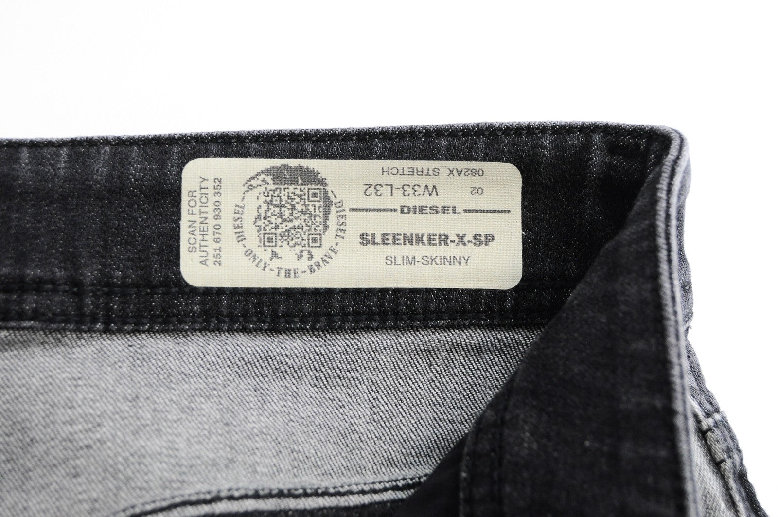 DIESEL Sleenker-X-SP 082AX Mens Jeans W33/L32 Grey Slim Skinny Cotton Stretch