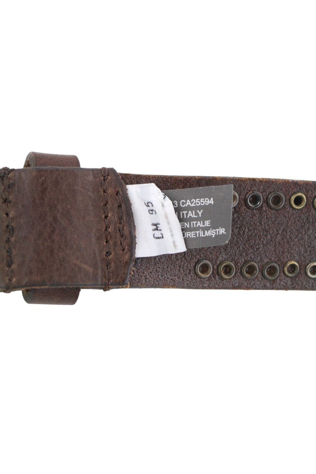 DIESEL B-Ost Men Belt 95 CM Mid Brown Silver Tone Details Buckle RRP€200