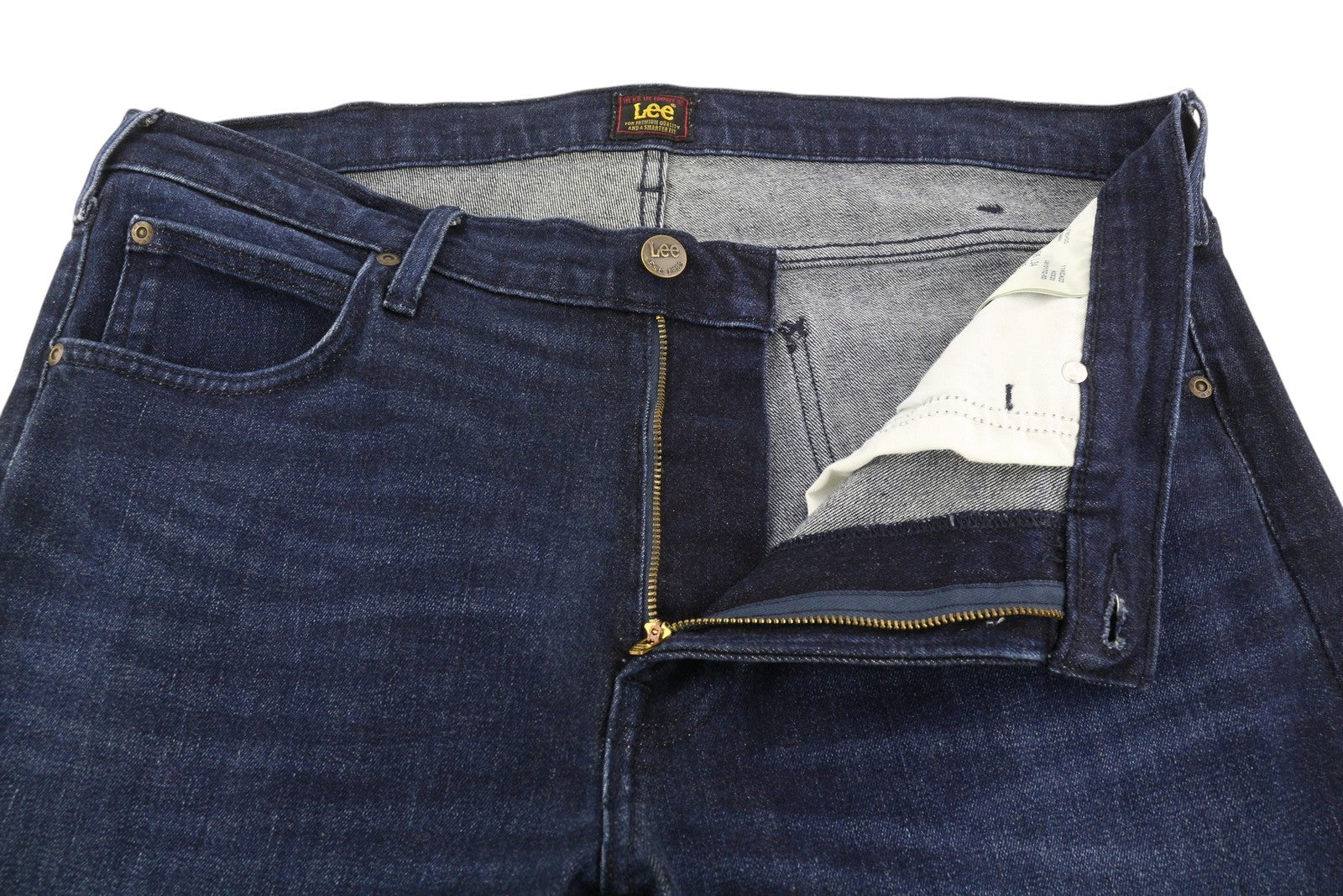 LEE Luke Men Jeans W36/L34 Denim Dark Blue Washed Slim Fit Zip Fly 5-Pockets