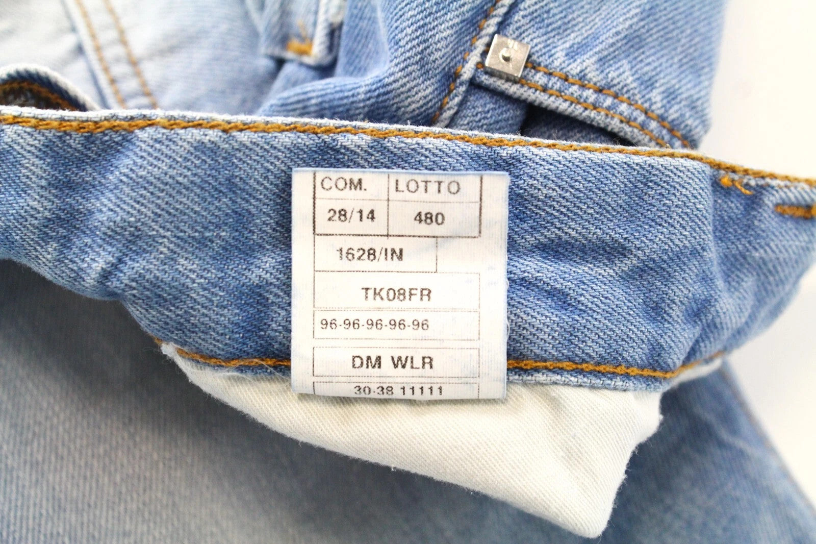 TAKESHY KUROSAWA vyriški džinsai W30 dažyti, dirbtinai nudažyti, ploni, sagomis užsegami džinsai 