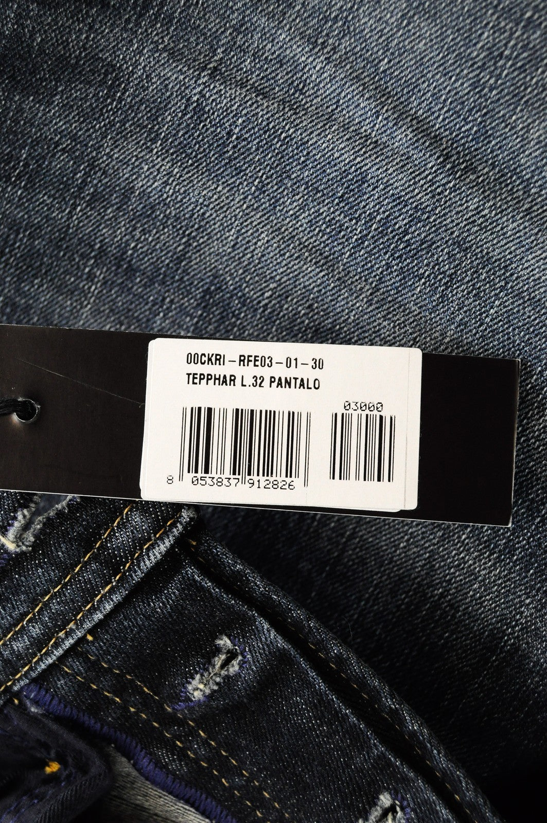 DIESEL Tepphar RFE03 vyriški džinsai W30/L32 Slim morkų medvilnės tamprūs mėlyni 