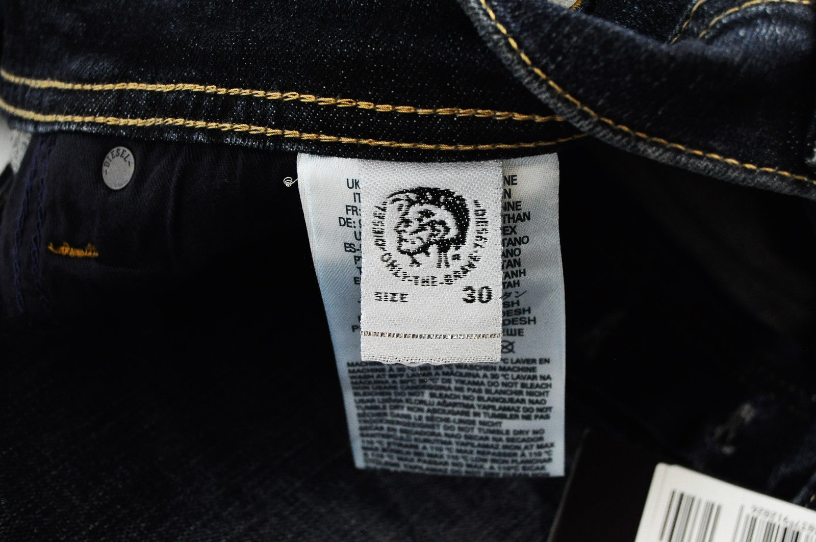 DIESEL Tepphar RFE03 vyriški džinsai W30/L32 Slim morkų medvilnės tamprūs mėlyni 