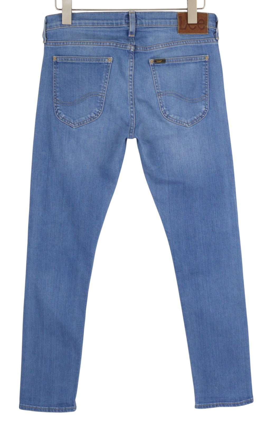 LEE Luke Men Jeans W30/L30 Denim Washed Blue Slim Fit Zip Fly Logo 5-Pockets