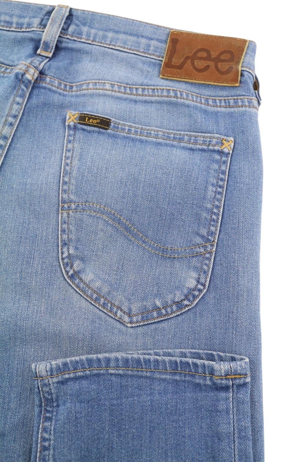 LEE Luke Men Jeans W30/L30 Denim Washed Blue Slim Fit Zip Fly Logo 5-Pockets