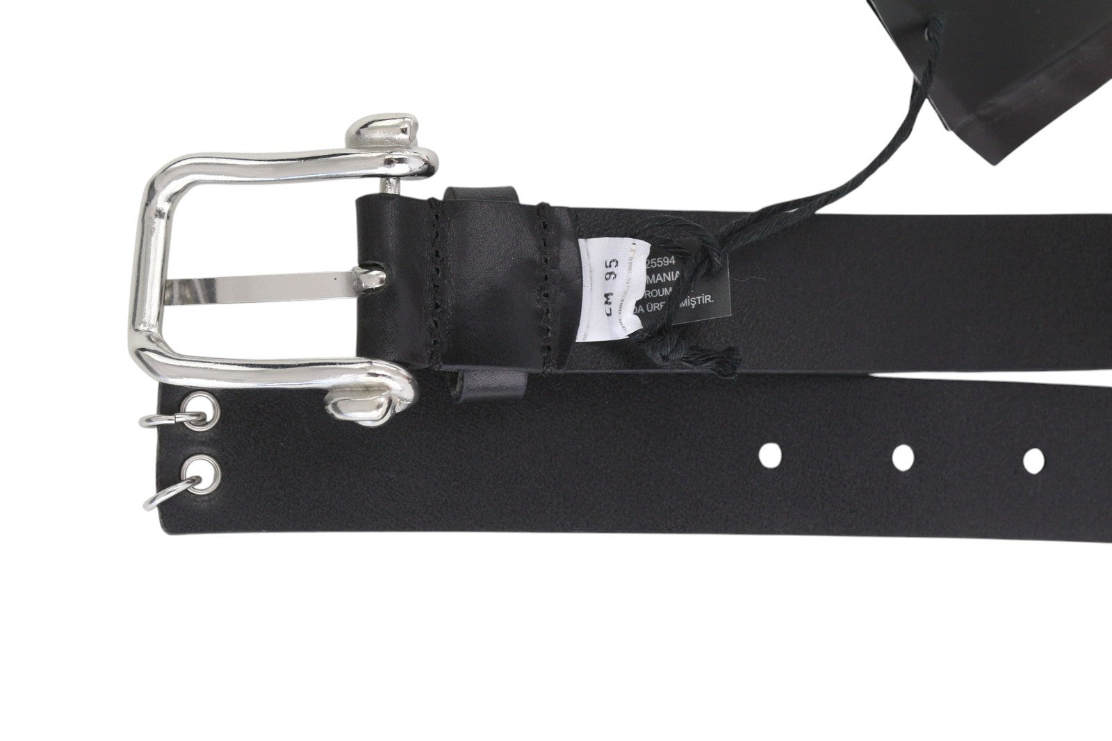 DIESEL B-Pirsin Men Belt 95 CM Black Leather Buckle Logo Leather Extra Touch