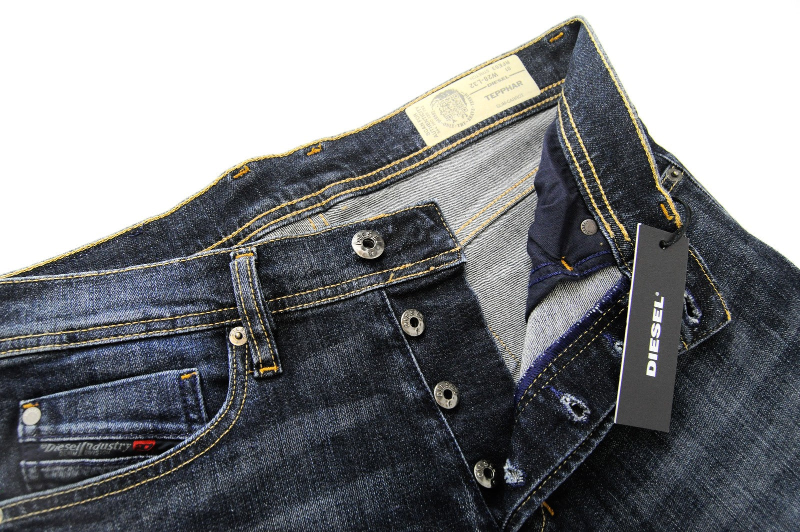 DIESEL Tepphar RFE03 Mens Jeans W28 L32 Slim Carrot  Washed Blue Cotton