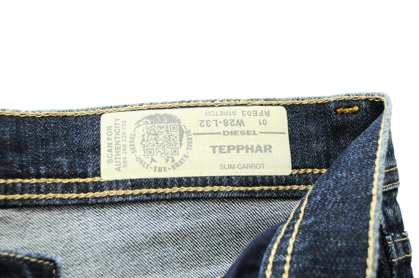 DIESEL Tepphar RFE03 Mens Jeans W28 L32 Slim Carrot  Washed Blue Cotton