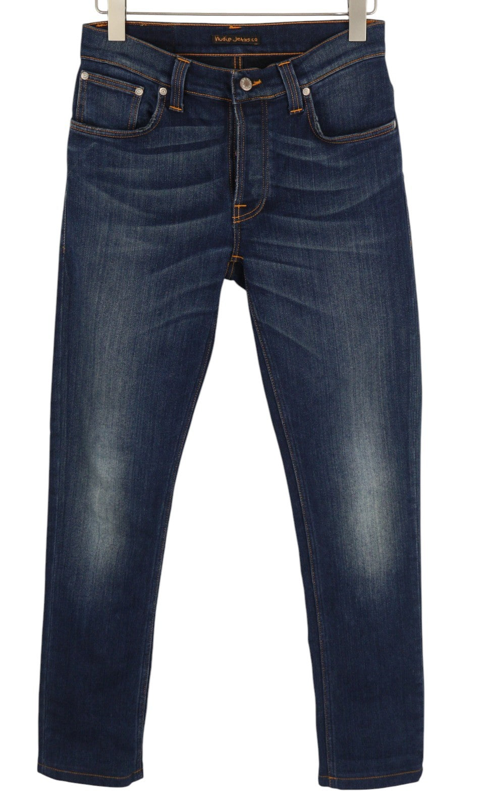 NUDIE JEANS Grim Tim Men Jeans W31/~L30 Washed Denim Deep Blue Slim Fit Button