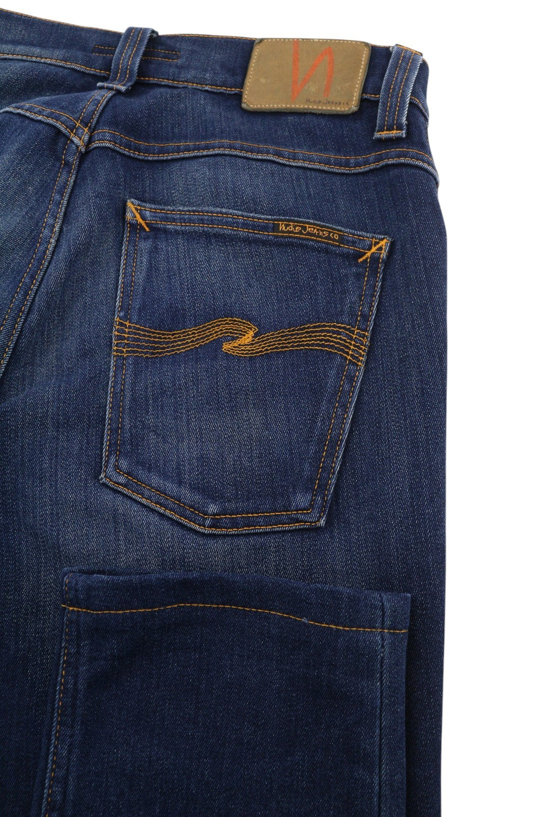 NUDIE JEANS Grim Tim Men Jeans W31/~L30 Washed Denim Deep Blue Slim Fit Button