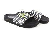 GOLDEN GOOSE Poolstar Womens Slippers EU39 Black Zebra Print Slip On Summer