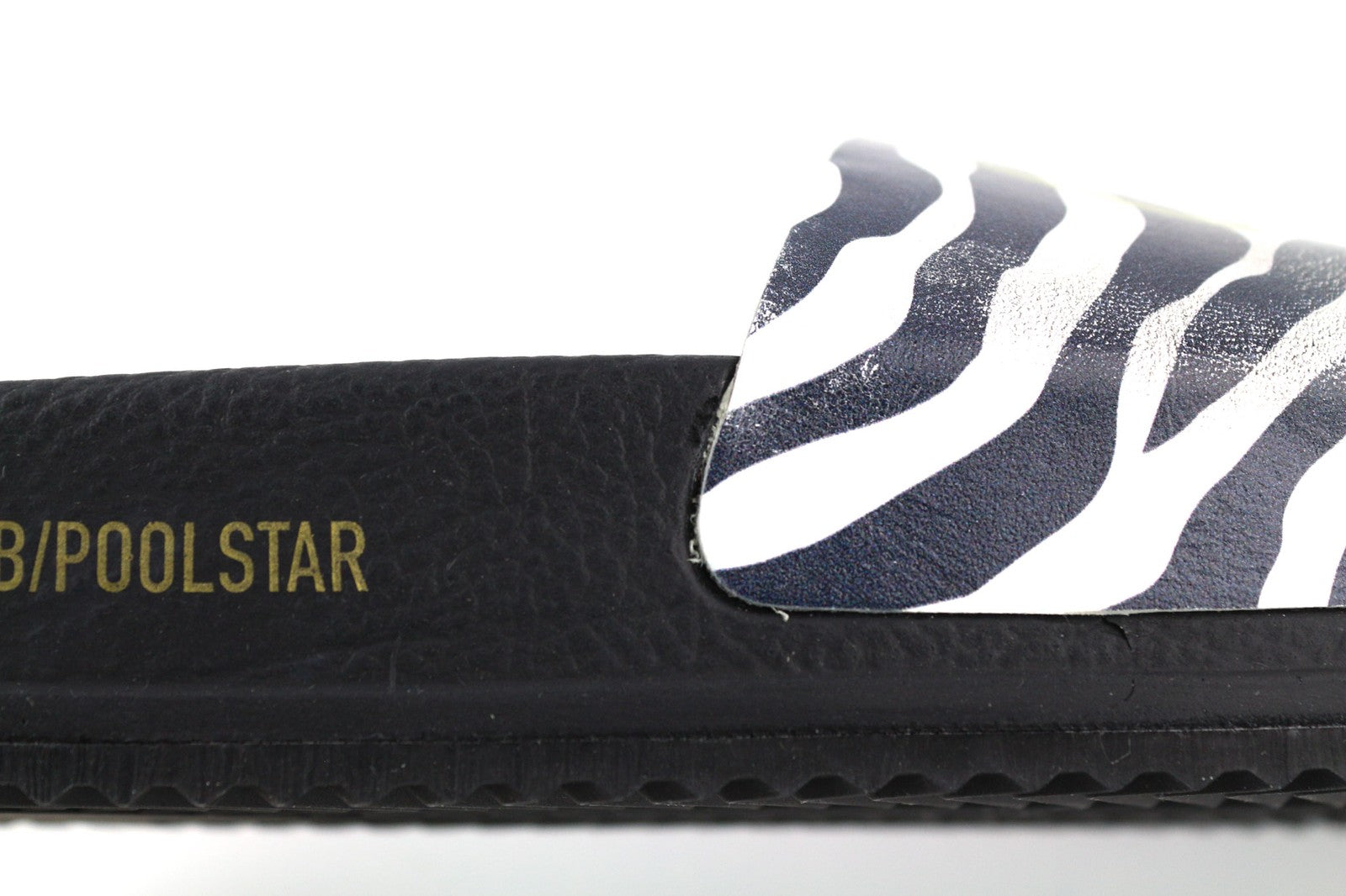 GOLDEN GOOSE Poolstar Womens Slippers EU39 Black Zebra Print Slip On Summer